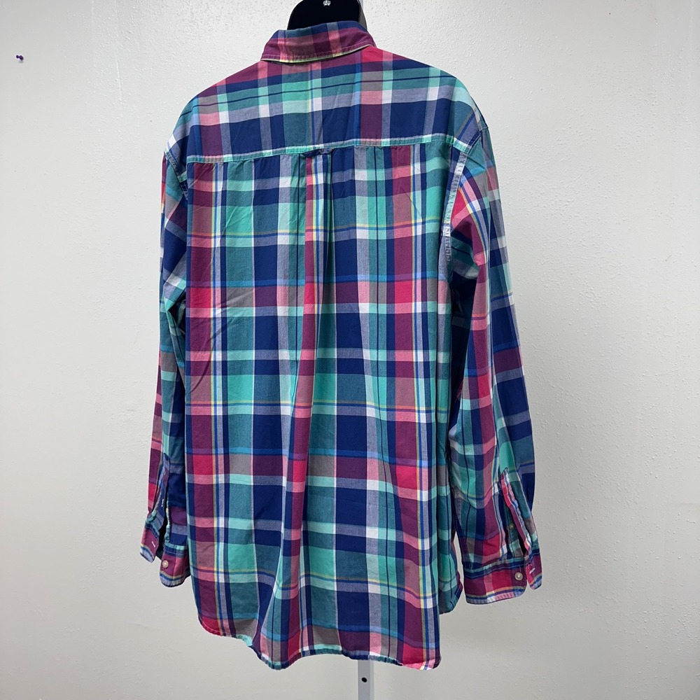 Chaps Plaid‎ Button Down Shirt Long Sleeve Easy Care Comfort Fit 2XL - Picture 9 of 13